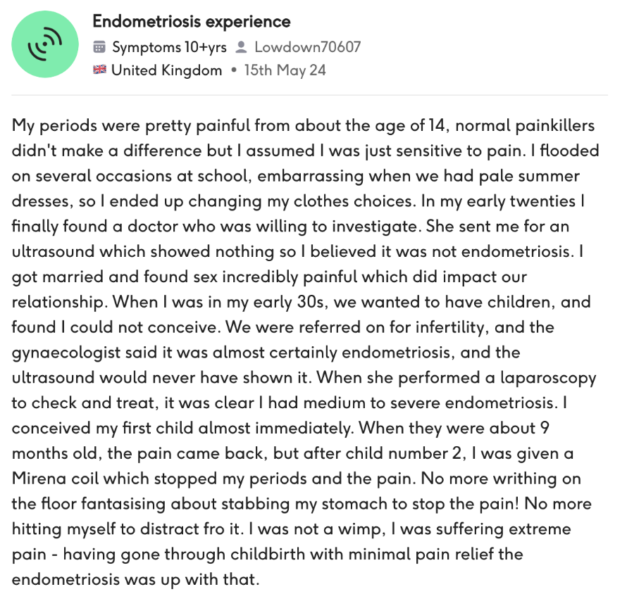 Endometriosis experience | The Lowdown