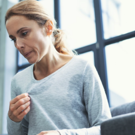 Woman having a hot flash