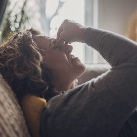 Woman with a headache
